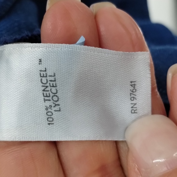 Pure Jill indigo blue oversized pullover top size large textured with buttons - Picture 9 of 10